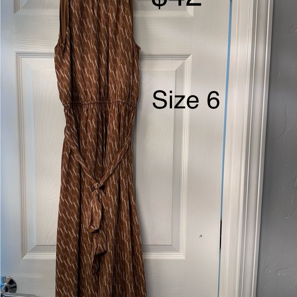 Brown Sleeveless Maxi Dress